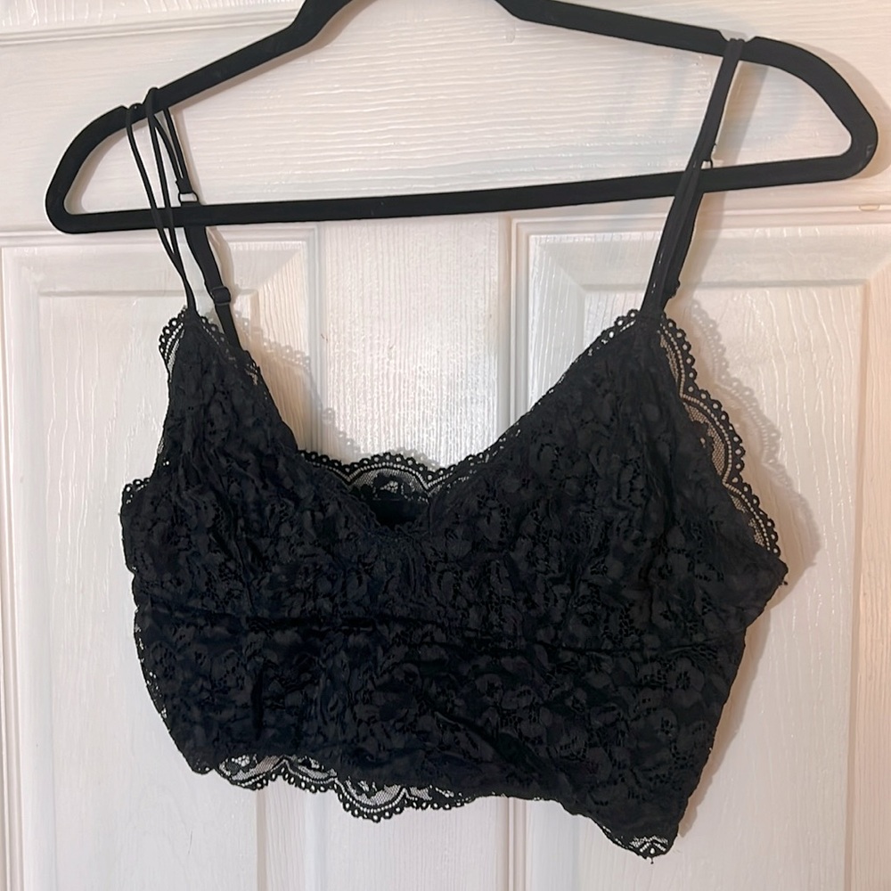SO black lace bralette Large